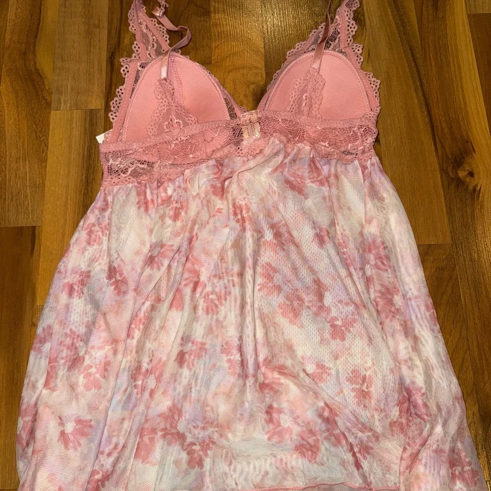 Jessica Simpson Teddy sheer nightgown and thong set‎ lace NWT size MED
